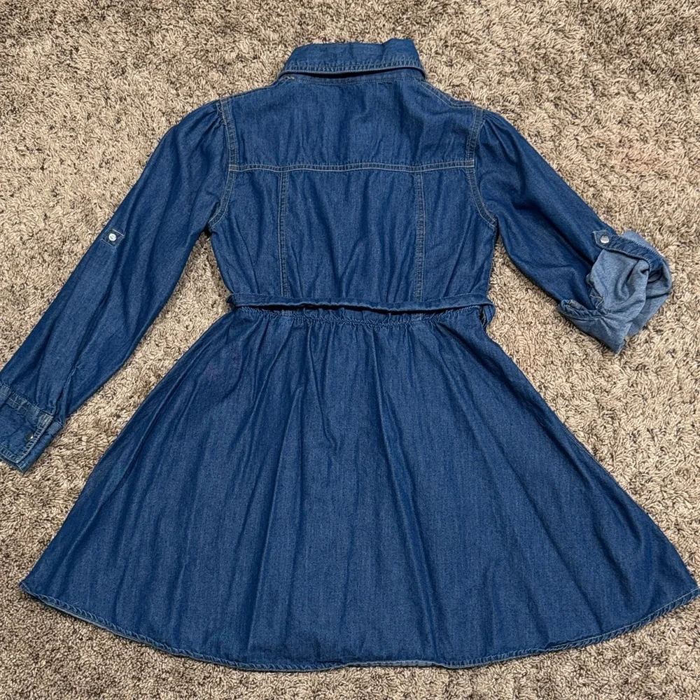 Justice Girl Blue Denim Kids Dress Size 8